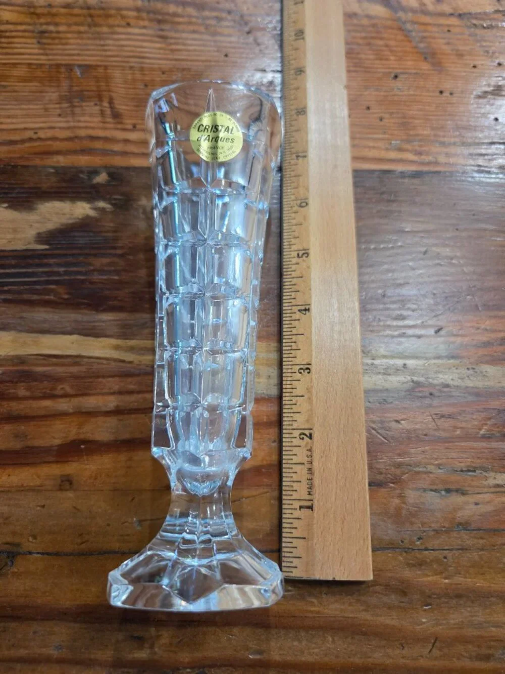 Cristal d'Arques 24% Genuine Lead Crystal Bud Vase Made In France 6 3/4